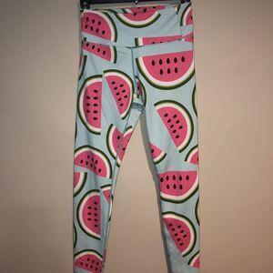 Flexi Lexi Blue and Pink Watermelon Leggings UPF 50 Size Small worn once!